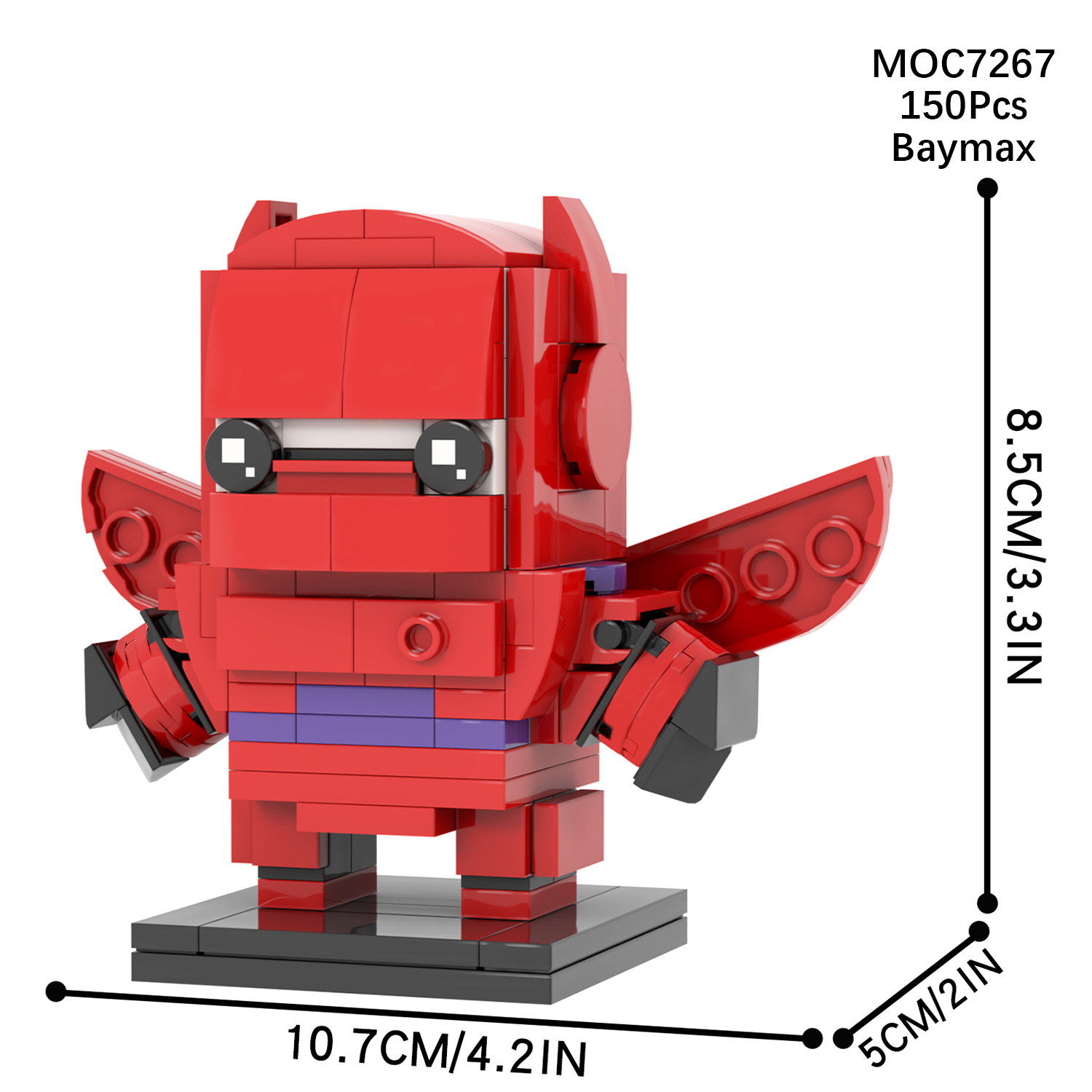 MOC7267 Baymax 150Pcs Big Hero 6 American Animated Film Inflatable Intelligent Robot Square Head Model Building Blocks Gift for Kids Toys