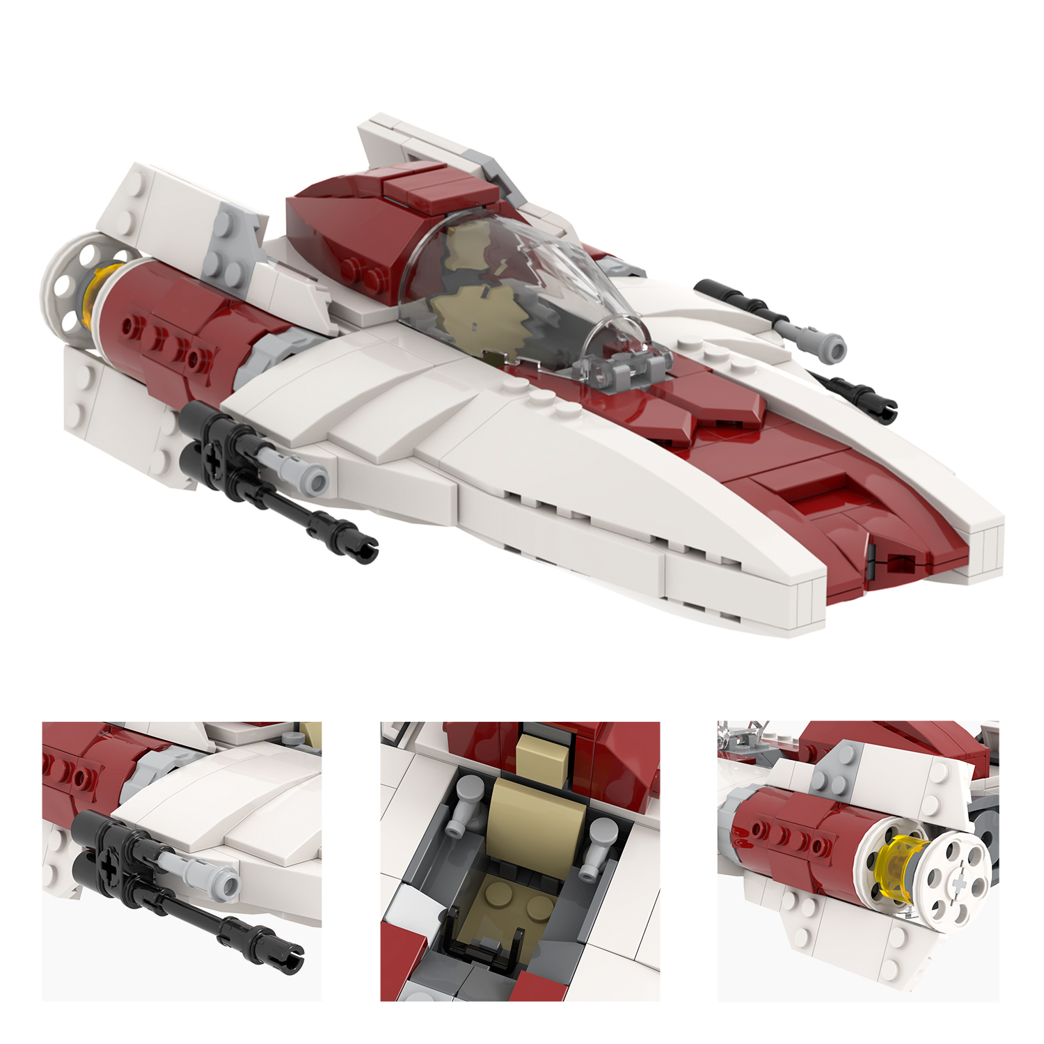 MOC2279 Lego star wars A-wing fighter speeder bike building War scene toys building blocks sets Toys for kids