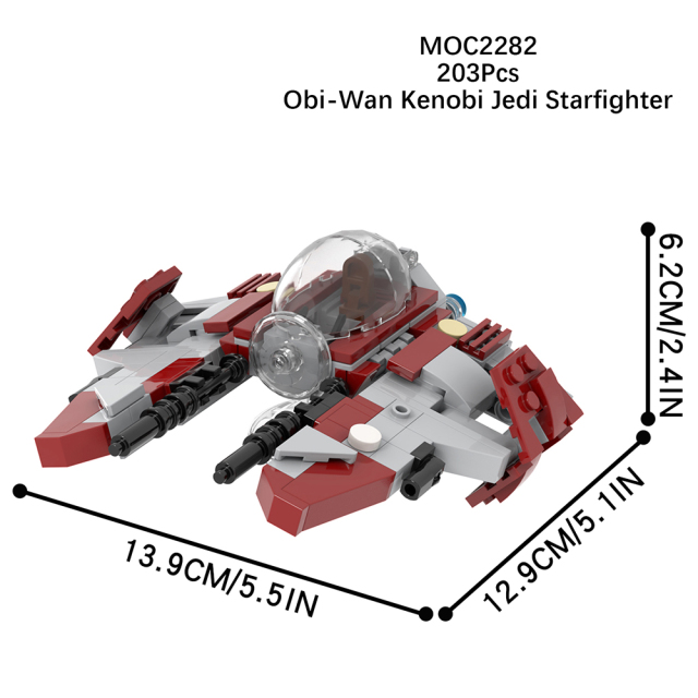 MOC2282 Lego star wars Obi wan kenobi jedi starfighter speeder bike building War scene toys building blocks sets Toys for kids