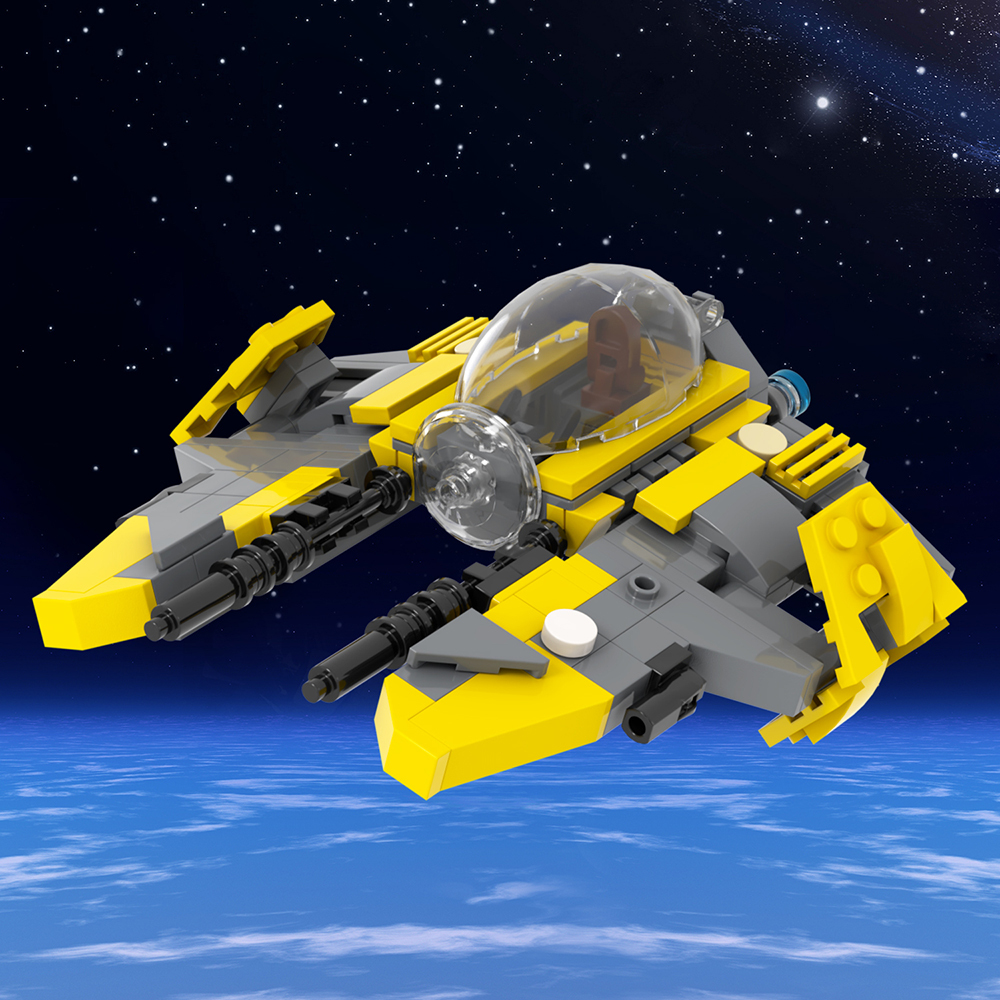MOC2283 Lego star wars Obi wan Anakin jedi starfighter speeder bike building War scene toys building blocks sets Toys for kids