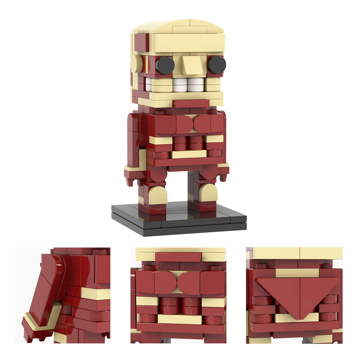 MOC7282-7289  Attack On Titan Anime Colossal Titan The Armored Titan The Female Titan Beast Titan The Cart Titan Agito no kyojin Square Head Collect Building Block Kids Toys