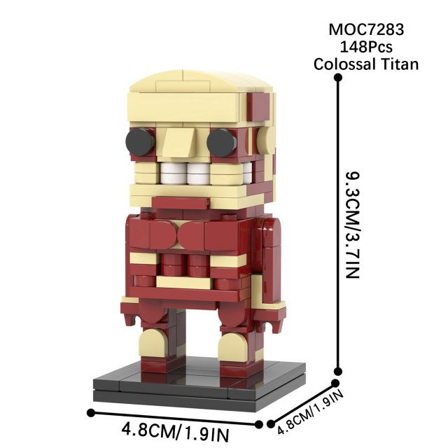 MOC7282-7289  Attack On Titan Anime Colossal Titan The Armored Titan The Female Titan Beast Titan The Cart Titan Agito no kyojin Square Head Collect Building Block Kids Toys