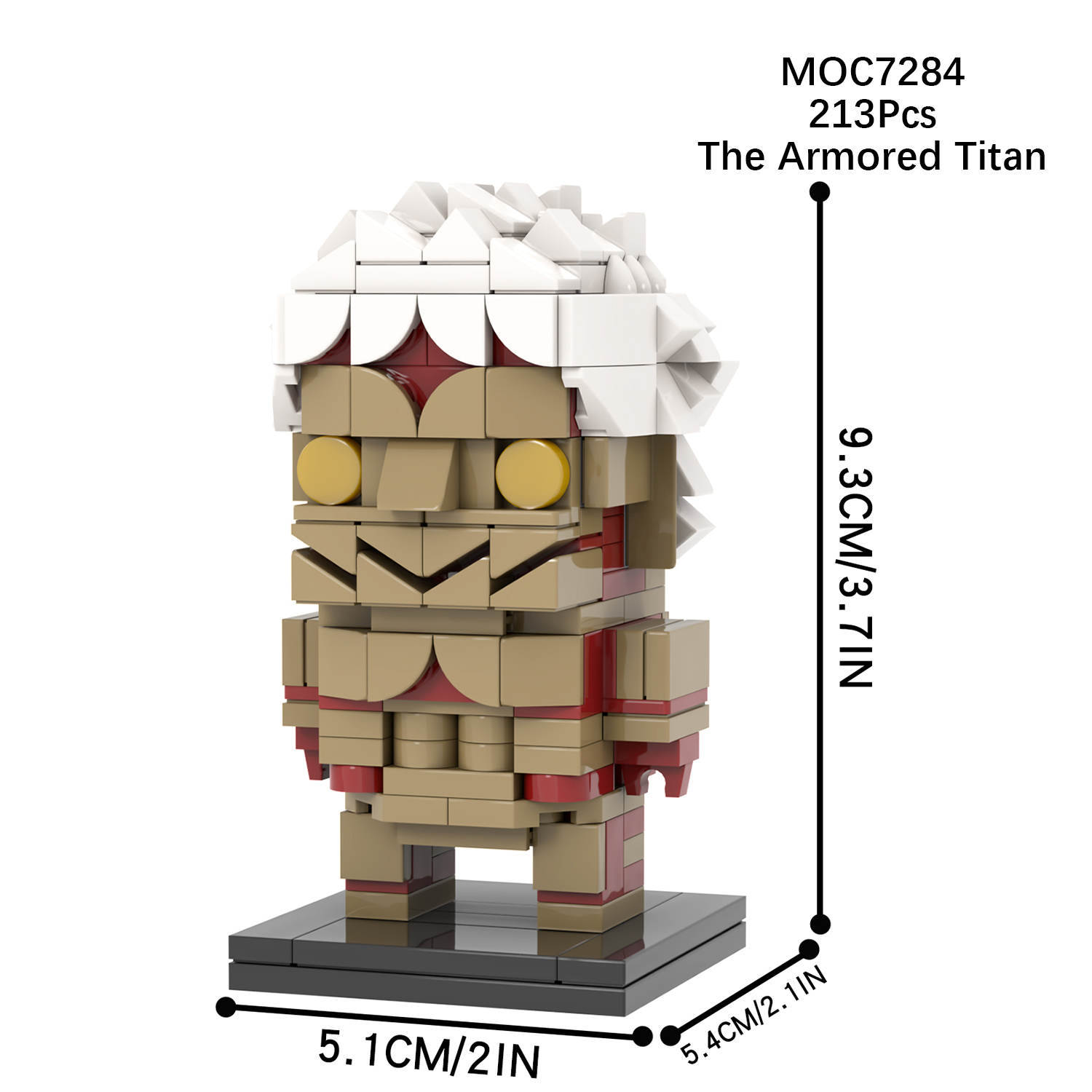 MOC7282-7289  Attack On Titan Anime Colossal Titan The Armored Titan The Female Titan Beast Titan The Cart Titan Agito no kyojin Square Head Collect Building Block Kids Toys