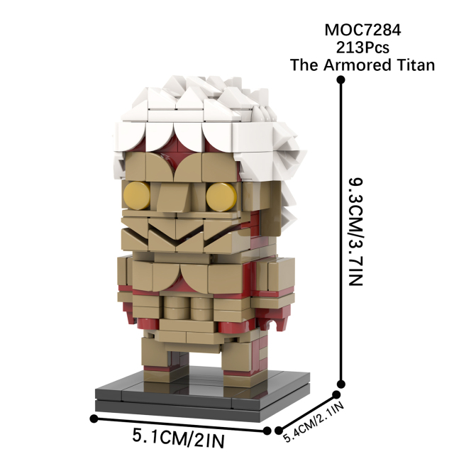 MOC7282-7289  Attack On Titan Anime Colossal Titan The Armored Titan The Female Titan Beast Titan The Cart Titan Agito no kyojin Square Head Collect Building Block Kids Toys