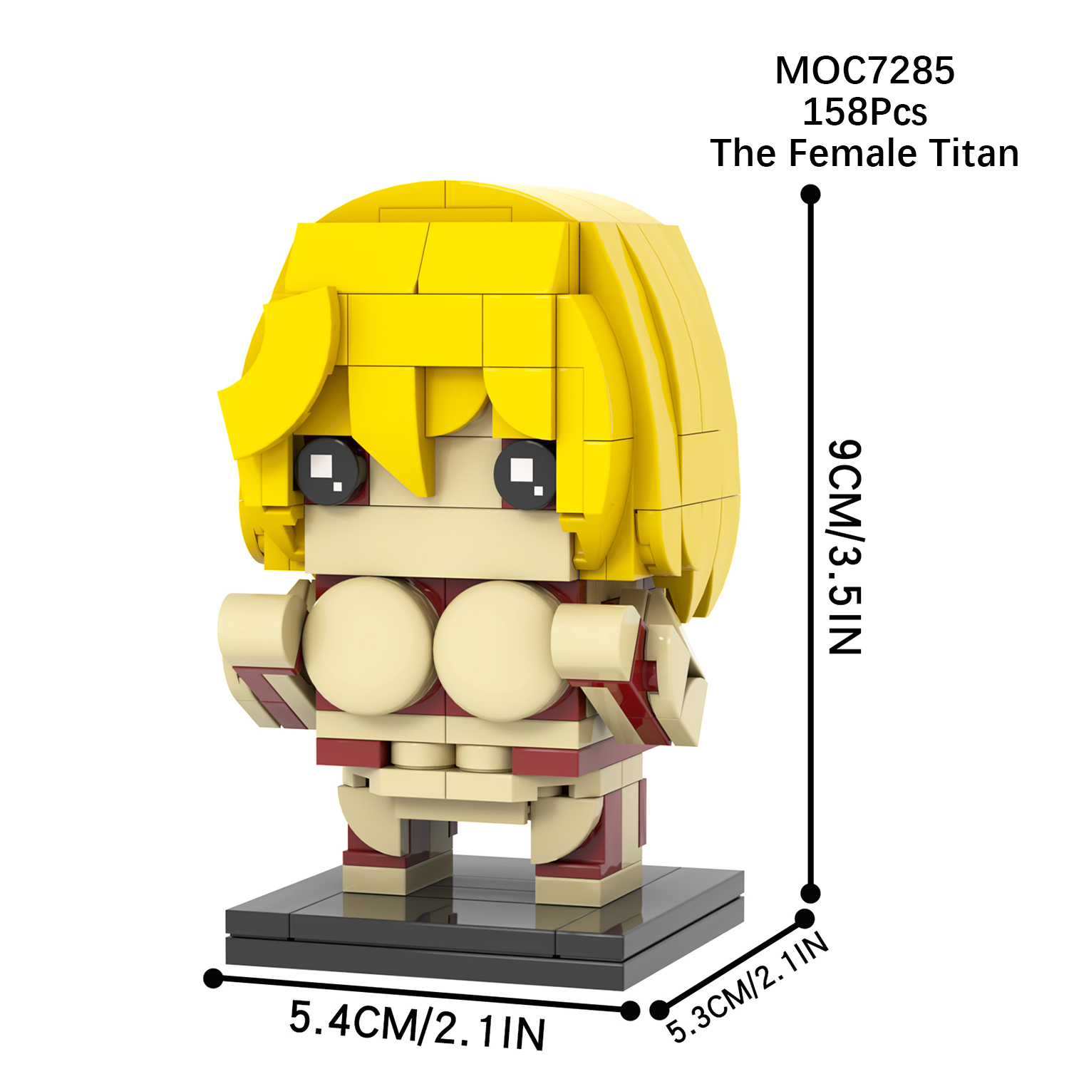 MOC7282-7289  Attack On Titan Anime Colossal Titan The Armored Titan The Female Titan Beast Titan The Cart Titan Agito no kyojin Square Head Collect Building Block Kids Toys