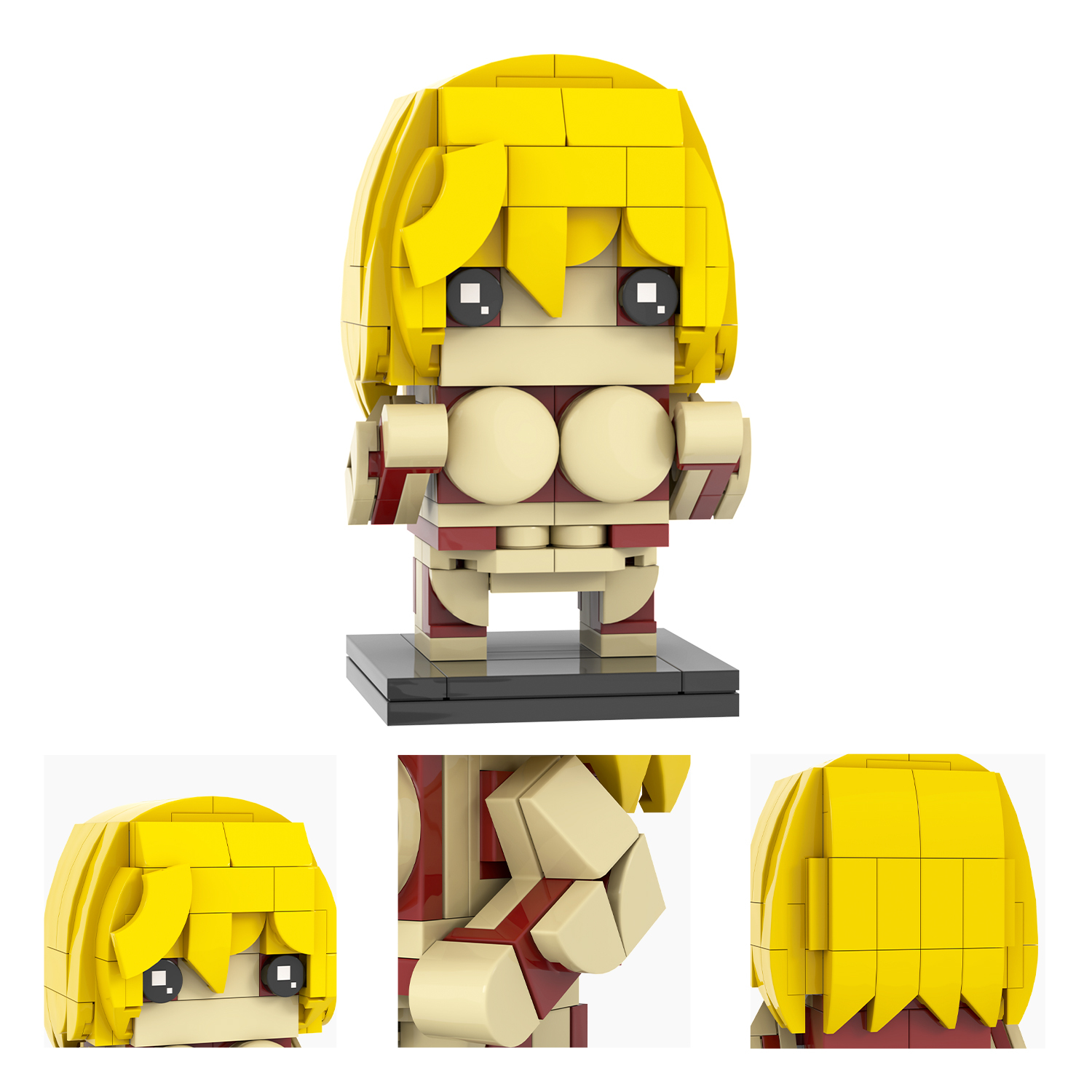 MOC7282-7289  Attack On Titan Anime Colossal Titan The Armored Titan The Female Titan Beast Titan The Cart Titan Agito no kyojin Square Head Collect Building Block Kids Toys