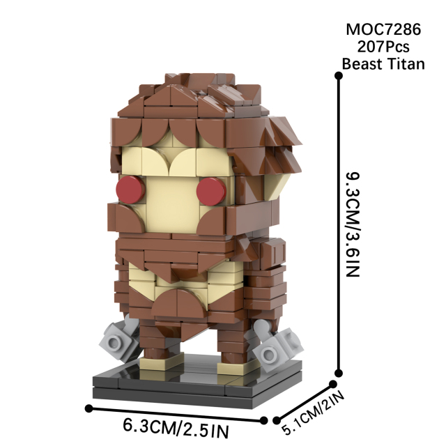 MOC7282-7289  Attack On Titan Anime Colossal Titan The Armored Titan The Female Titan Beast Titan The Cart Titan Agito no kyojin Square Head Collect Building Block Kids Toys