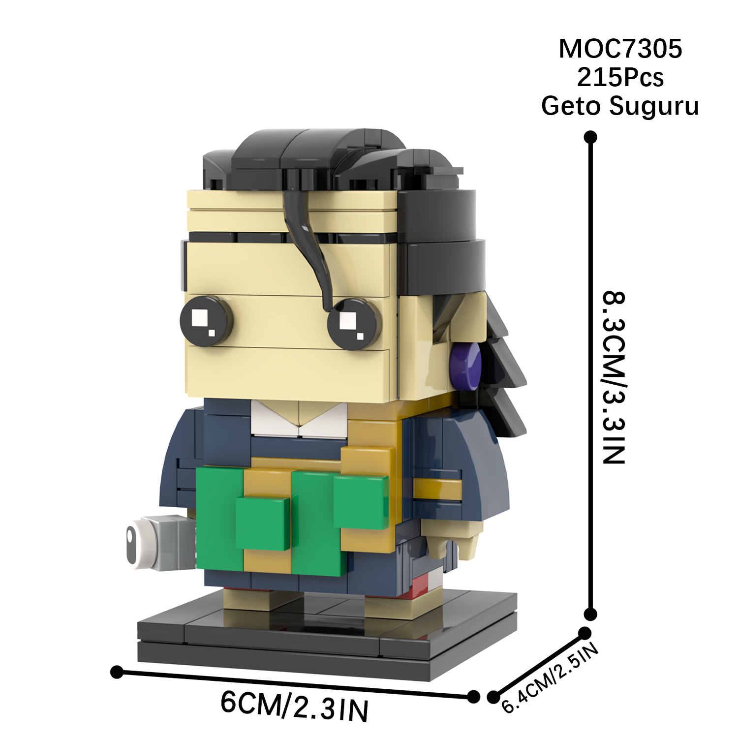 MOC Brickheadz MOC7305 215Pcs Geto Suguru  Educational Model DIY Building Blocks for Kids Toys