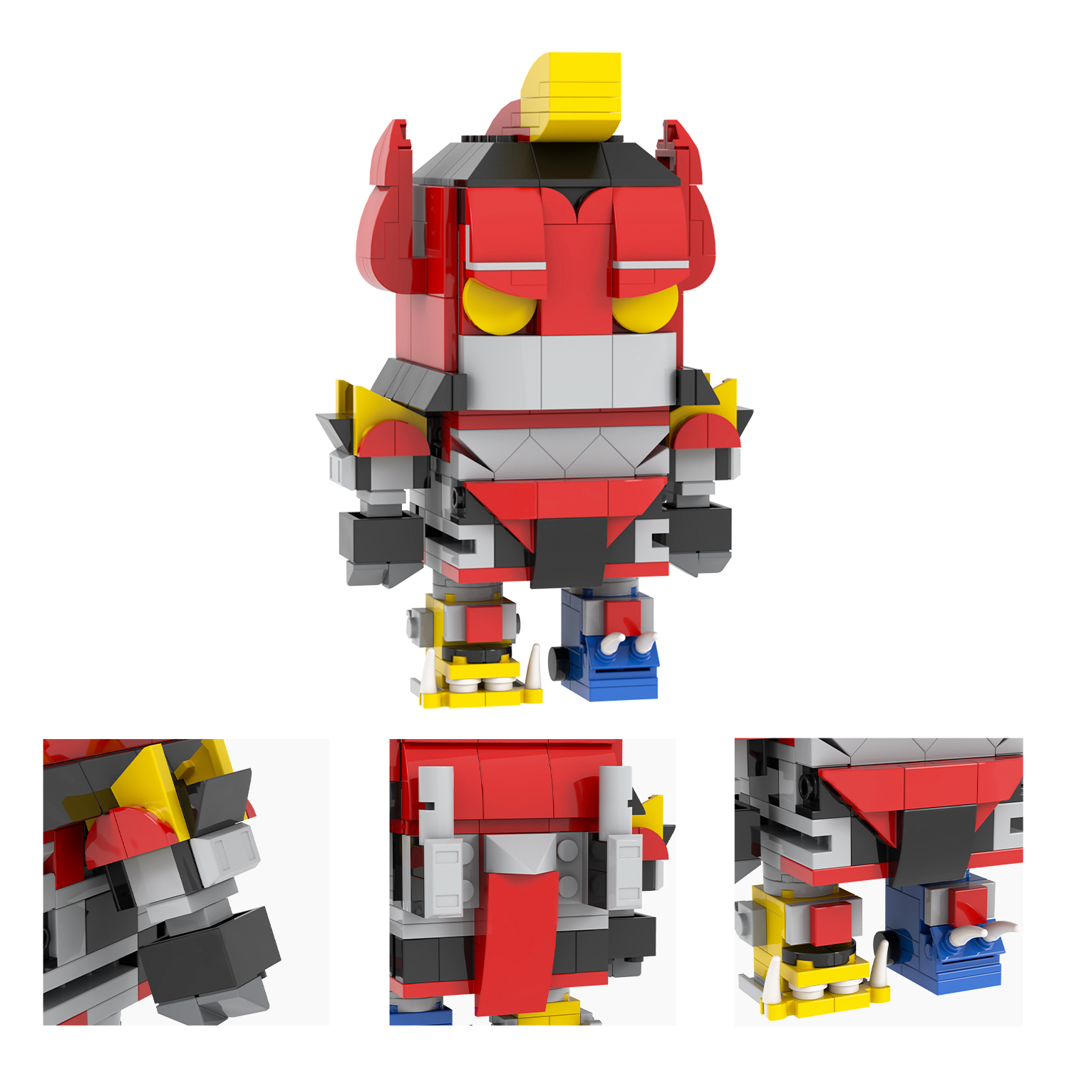 MOC Brickheadz MOC7306 280Pcs Mighty Morphin Power Rangers Educational Model DIY Building Blocks for Kids Toys
