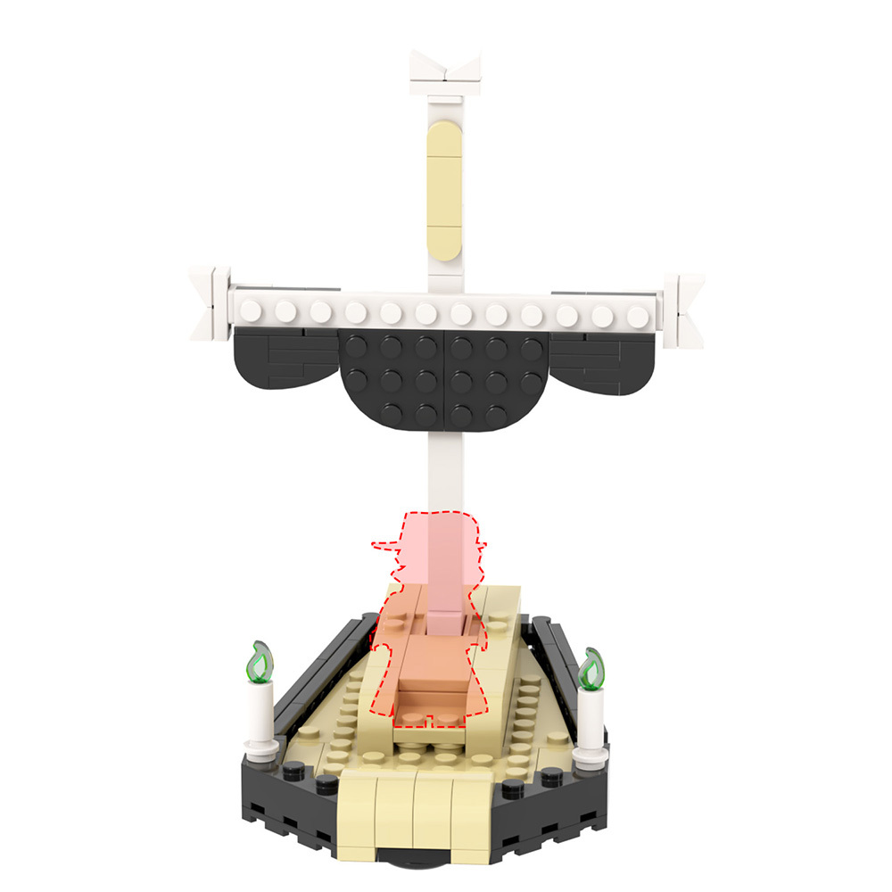 MOC1525 Japanese 1 Piece OP Dracule Mihawk Ghost Fire Coffin Ship Juguetes Building Blocks Children Educational Anime Kids Toys