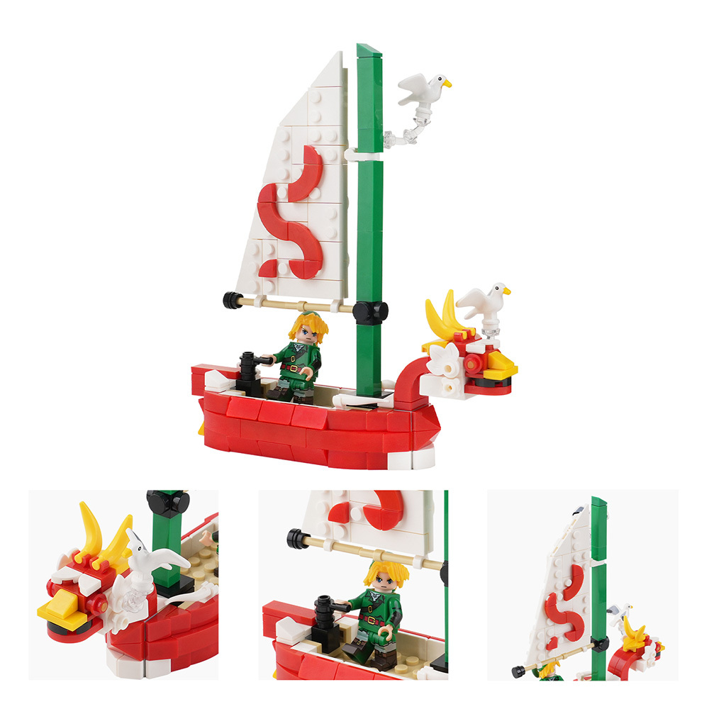 MOC1530 Dragon Ship 220Pcs Bricks Game Character Compatible Assembles Particles Model Plastic Building Blocks Children Gift Toys