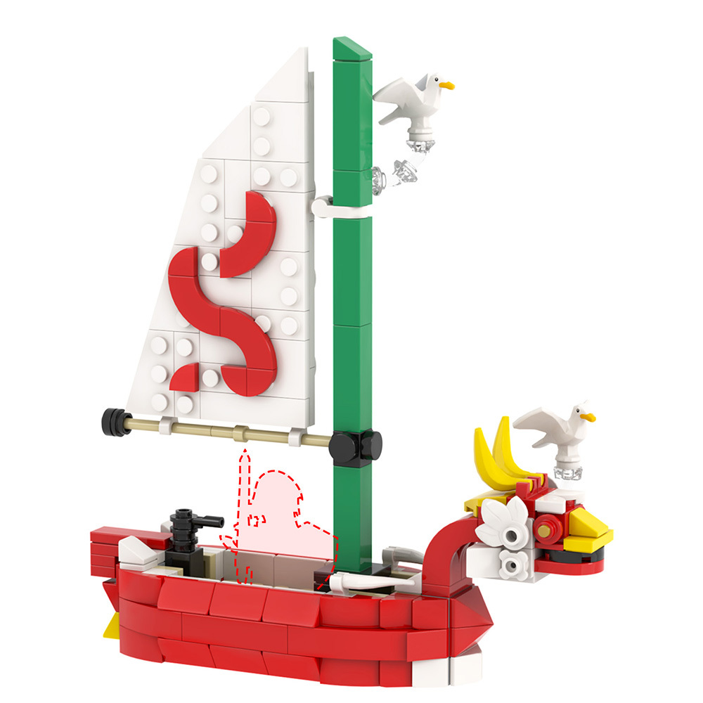 MOC1530 Dragon Ship 220Pcs Bricks Game Character Compatible Assembles Particles Model Plastic Building Blocks Children Gift Toys