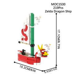 MOC1530 Dragon Ship 220Pcs Bricks Game Character Compatible Assembles Particles Model Plastic Building Blocks Children Gift Toys