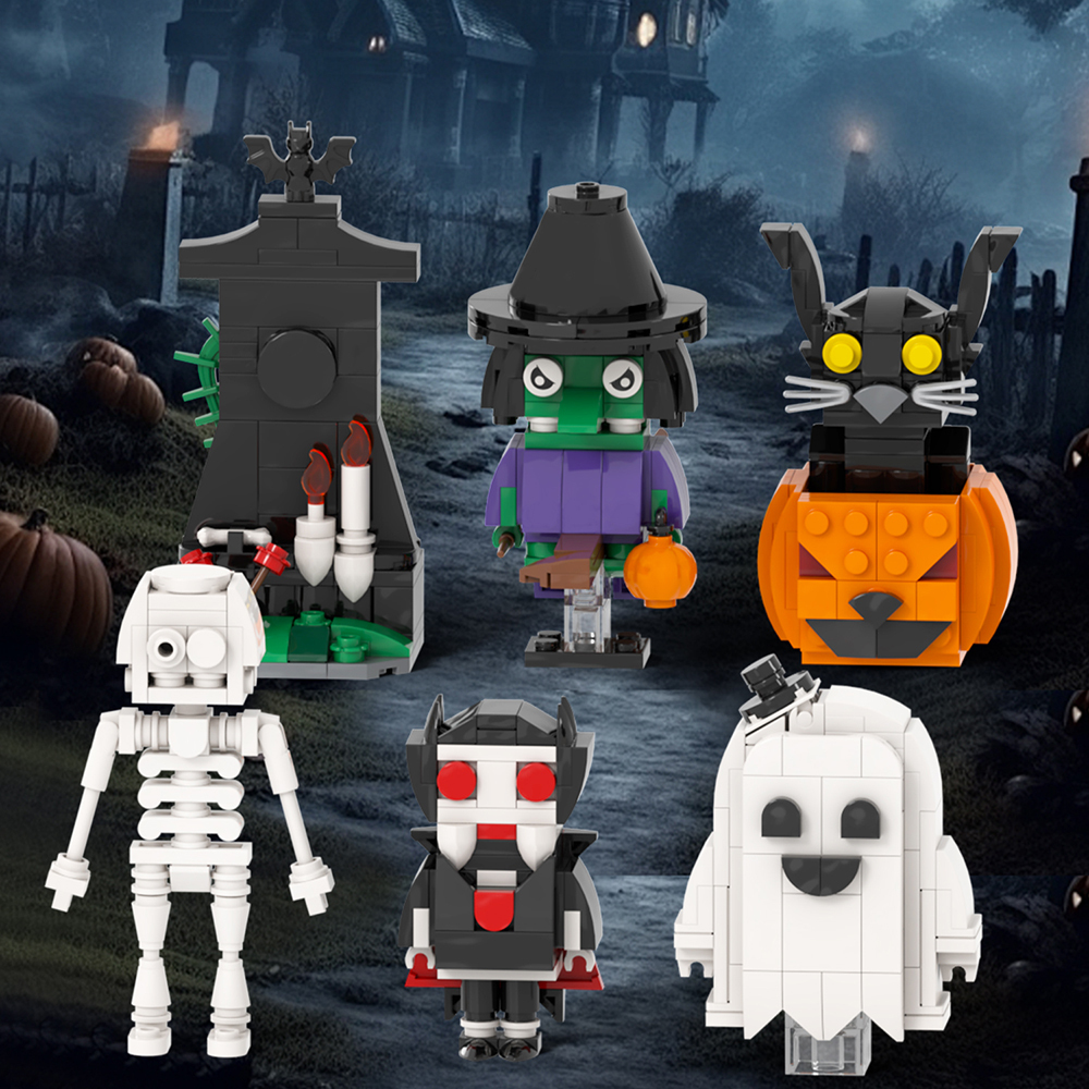 486Pcs MOC1535 Halloween Set Bricks Horror Creative Series Assemble Particle Educational Model Building Blocks Kids Gift Toys