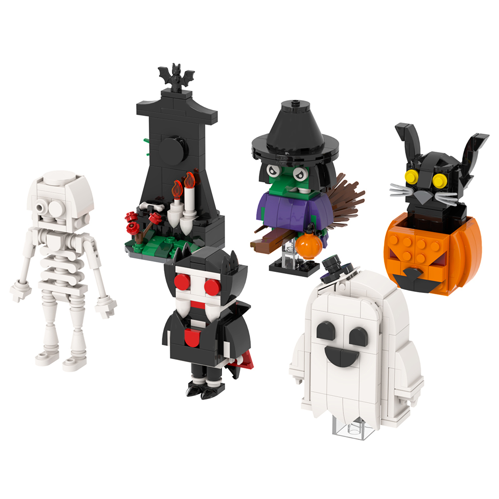 486Pcs MOC1535 Halloween Set Bricks Horror Creative Series Assemble Particle Educational Model Building Blocks Kids Gift Toys