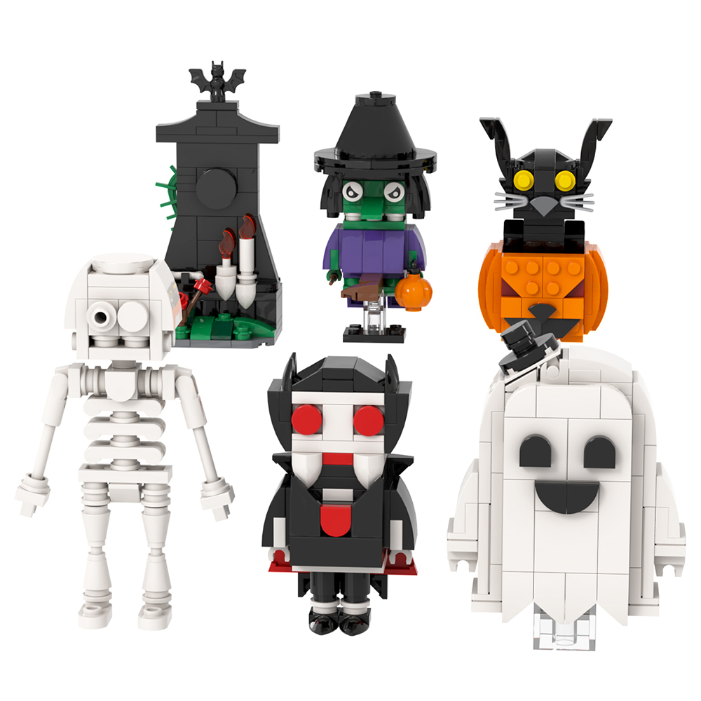 486Pcs MOC1535 Halloween Set Bricks Horror Creative Series Assemble Particle Educational Model Building Blocks Kids Gift Toys