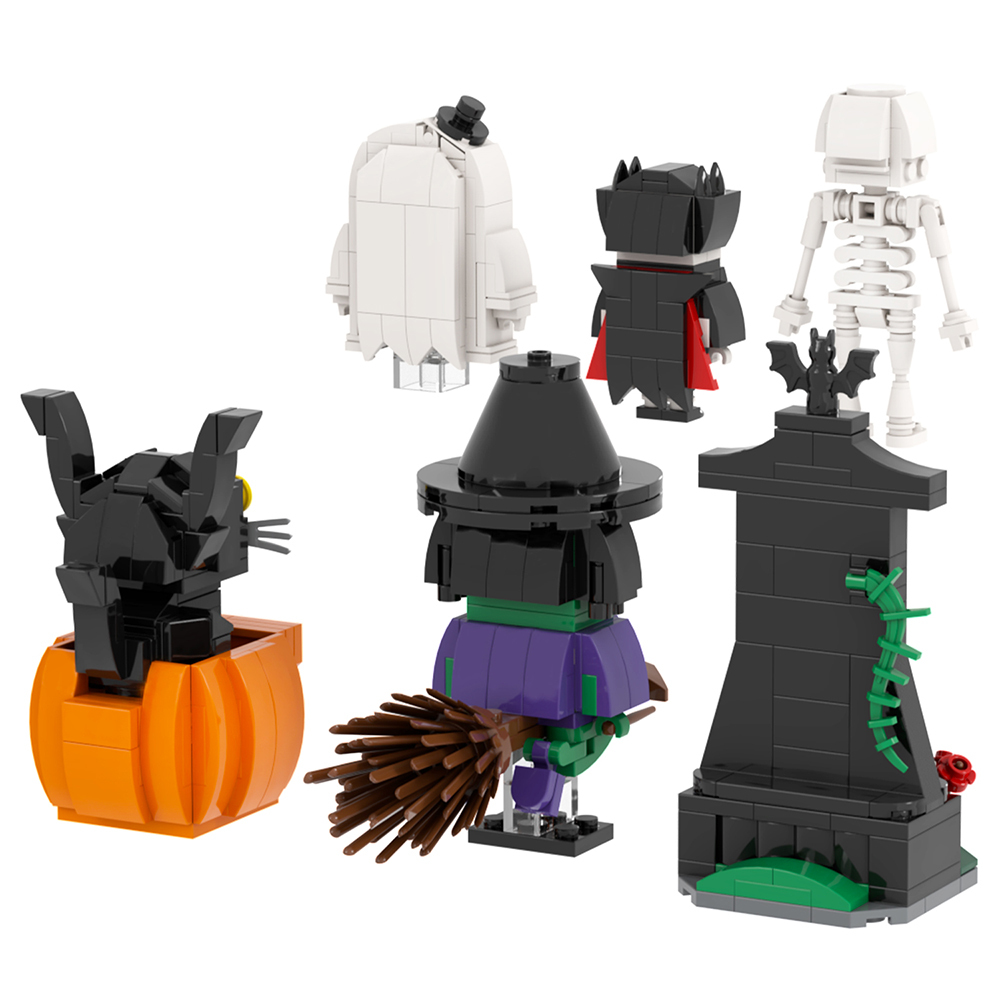 486Pcs MOC1535 Halloween Set Bricks Horror Creative Series Assemble Particle Educational Model Building Blocks Kids Gift Toys