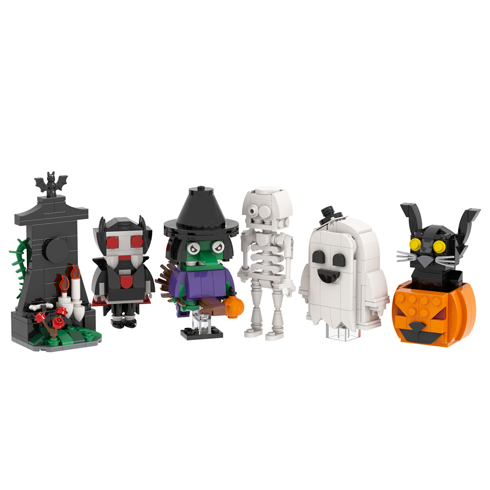 486Pcs MOC1535 Halloween Set Bricks Horror Creative Series Assemble Particle Educational Model Building Blocks Kids Gift Toys