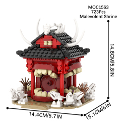 2024 New Arrival MOC1563 723Pcs Malevolent Shrine Jujutsu Boys Figure DIY Building Block Sets Educational Anime Kids Toys