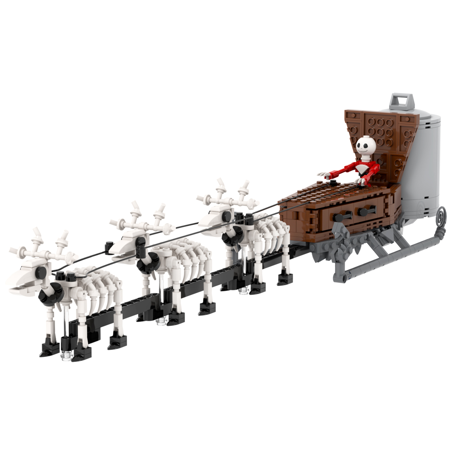 MOC1564 701PCS Skeleton Jack's Christmas Sleigh Gifts Puzzle DIY Building Block Sets Educational Toys Kids For Children