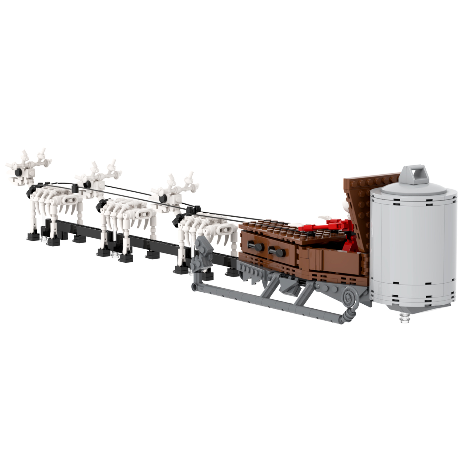 MOC1564 701PCS Skeleton Jack's Christmas Sleigh Gifts Puzzle DIY Building Block Sets Educational Toys Kids For Children