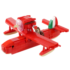 MOC1567 Hikoutei Jidai Anime Porco Rosso Seaplane 328Pcs Bricks Animated Film Assemble Education Building Blocks Kids Gift Toys
