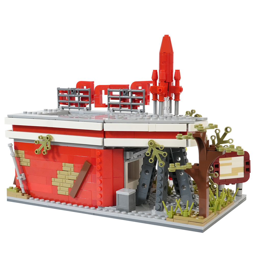 MOC1572 Fallout Red Rocket Truck Stop 880Pcs Bricks with Lucy Maclean Maximus Cooper Howard T60 Power Armor Building Blocks Toys