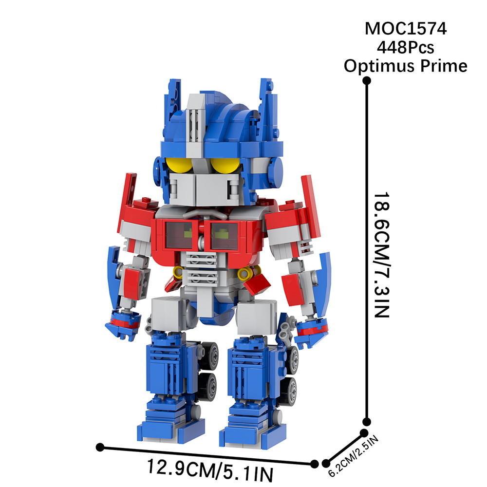 MOC1574 Optimus Robot Mecha 448Pcs Bricks Autobots Cartoon Movie Character Assemble Particles DIY Model Building Block Kids Toys