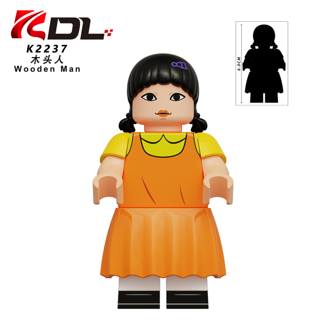 K2237  Big Figures Squid Game Character Wooden Man DIY Gift Juguetes Building Block Sets Educational  Kids Toys For Children