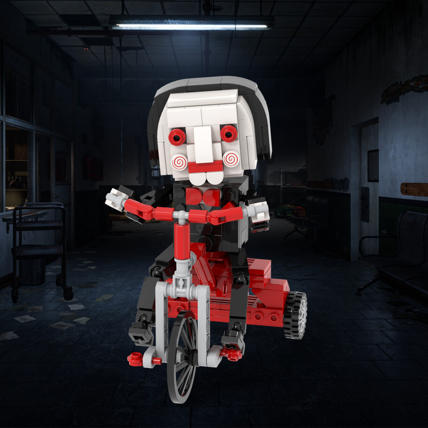 MOC7337 Billy 239Pcs Square Head Bricks Saw Crime Horror Film Assemble Collect DIY Halloween Building Blocks for Kids Gift Toys
