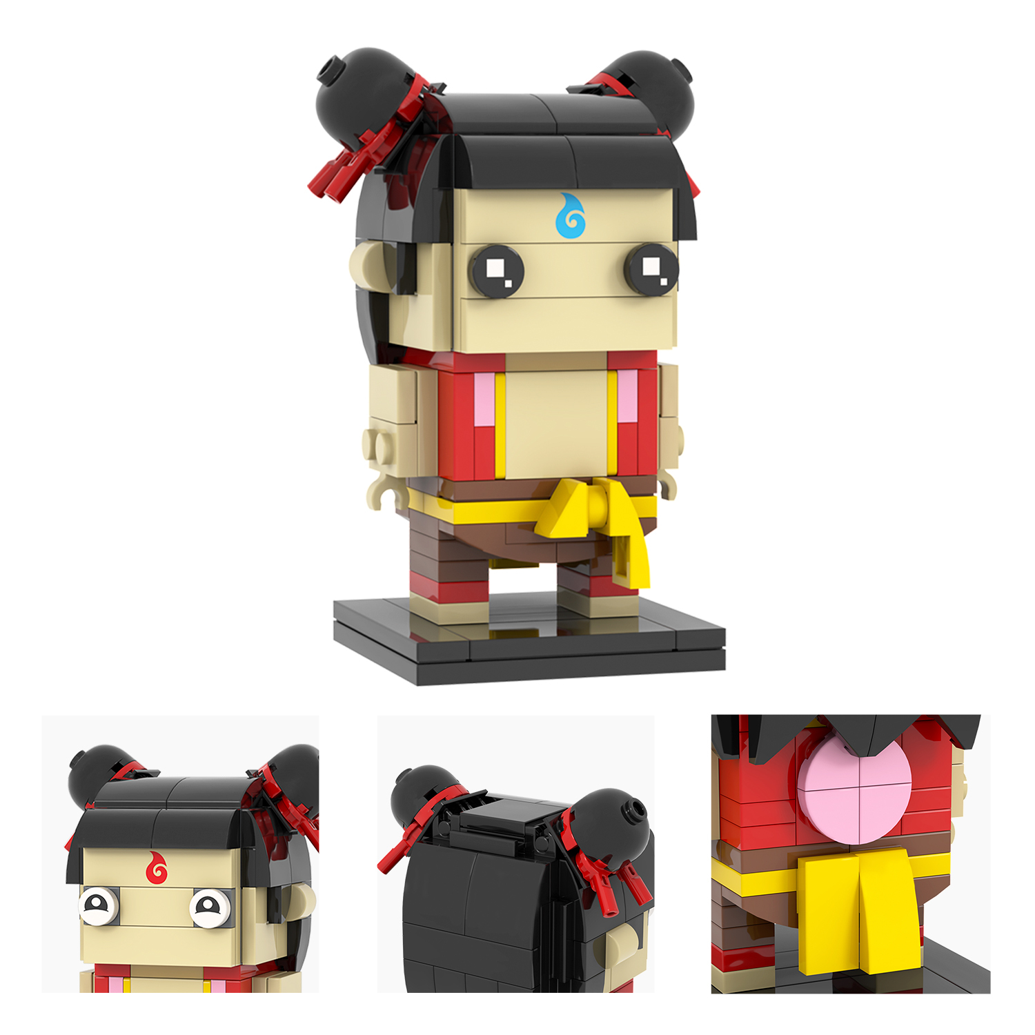 MOC7383-7390 Chinese Myths and Legends Characters in Ancient Shiji Niangniang Ne Zha Aobing Aoguang Shen Gong Leopard Square Head Bricks Kids Gift Toys