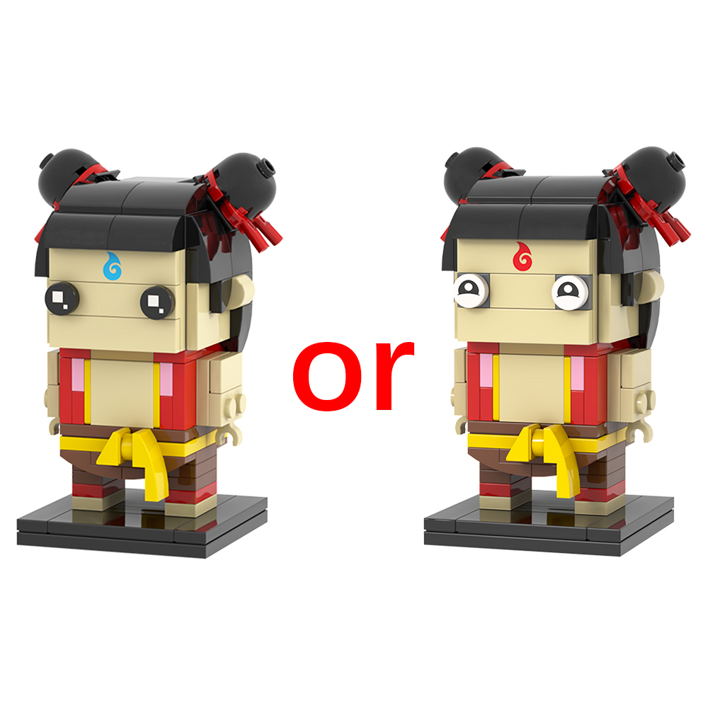 MOC7383-7390 Chinese Myths and Legends Characters in Ancient Shiji Niangniang Ne Zha Aobing Aoguang Shen Gong Leopard Square Head Bricks Kids Gift Toys