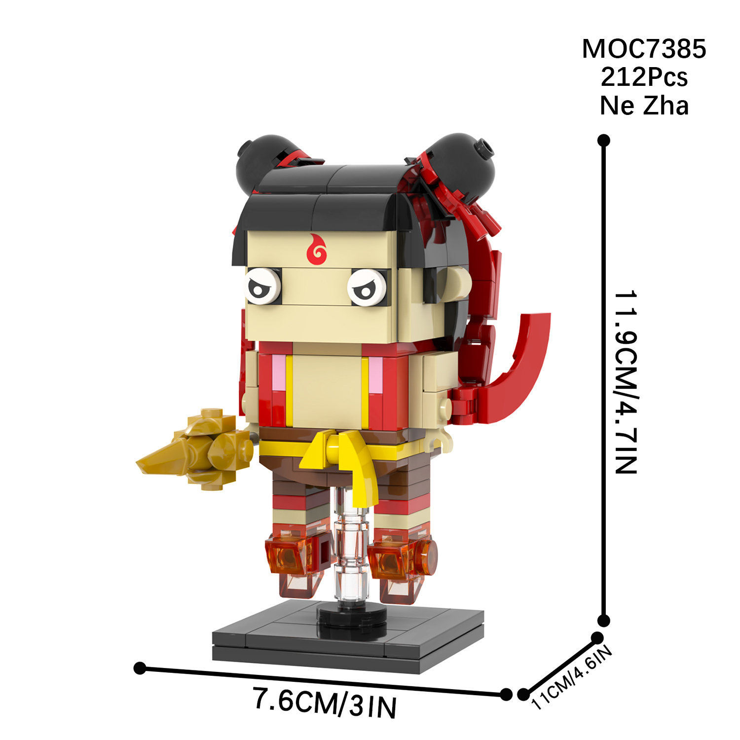 MOC7383-7390 Chinese Myths and Legends Characters in Ancient Shiji Niangniang Ne Zha Aobing Aoguang Shen Gong Leopard Square Head Bricks Kids Gift Toys