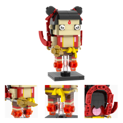 MOC7383-7390 Chinese Myths and Legends Characters in Ancient Shiji Niangniang Ne Zha Aobing Aoguang Shen Gong Leopard Square Head Bricks Kids Gift Toys