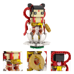 MOC7383-7390 Chinese Myths and Legends Characters in Ancient Shiji Niangniang Ne Zha Aobing Aoguang Shen Gong Leopard Square Head Bricks Kids Gift Toys