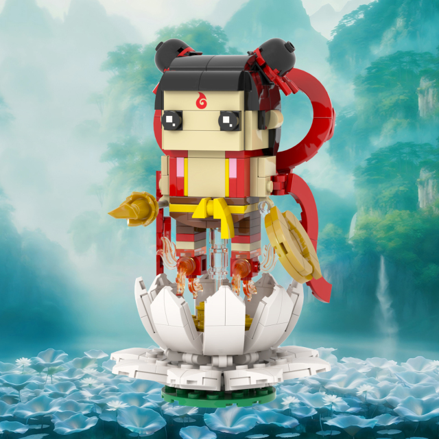 MOC7383-7390 Chinese Myths and Legends Characters in Ancient Shiji Niangniang Ne Zha Aobing Aoguang Shen Gong Leopard Square Head Bricks Kids Gift Toys