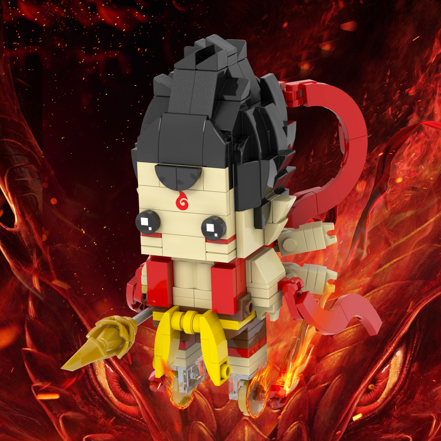 MOC7383-7390 Chinese Myths and Legends Characters in Ancient Shiji Niangniang Ne Zha Aobing Aoguang Shen Gong Leopard Square Head Bricks Kids Gift Toys