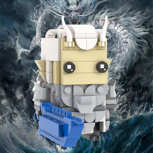 MOC7383-7390 Chinese Myths and Legends Characters in Ancient Shiji Niangniang Ne Zha Aobing Aoguang Shen Gong Leopard Square Head Bricks Kids Gift Toys