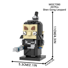 MOC7383-7390 Chinese Myths and Legends Characters in Ancient Shiji Niangniang Ne Zha Aobing Aoguang Shen Gong Leopard Square Head Bricks Kids Gift Toys