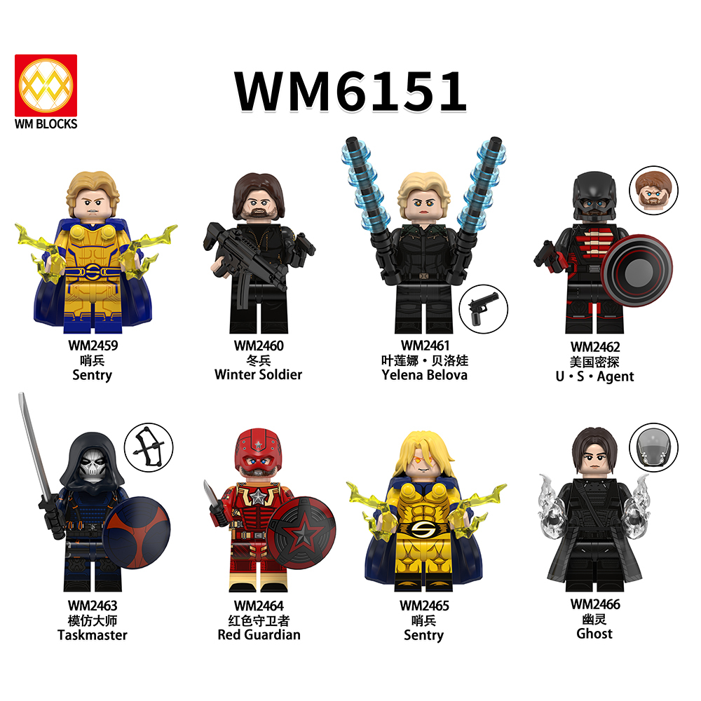 WM6151 DC Marvel superhero Sentry winter soldier yelena belova USA agent  taskmaster red guardian ghost mini figures juguetes mini toys building blocks sets Toys for kids