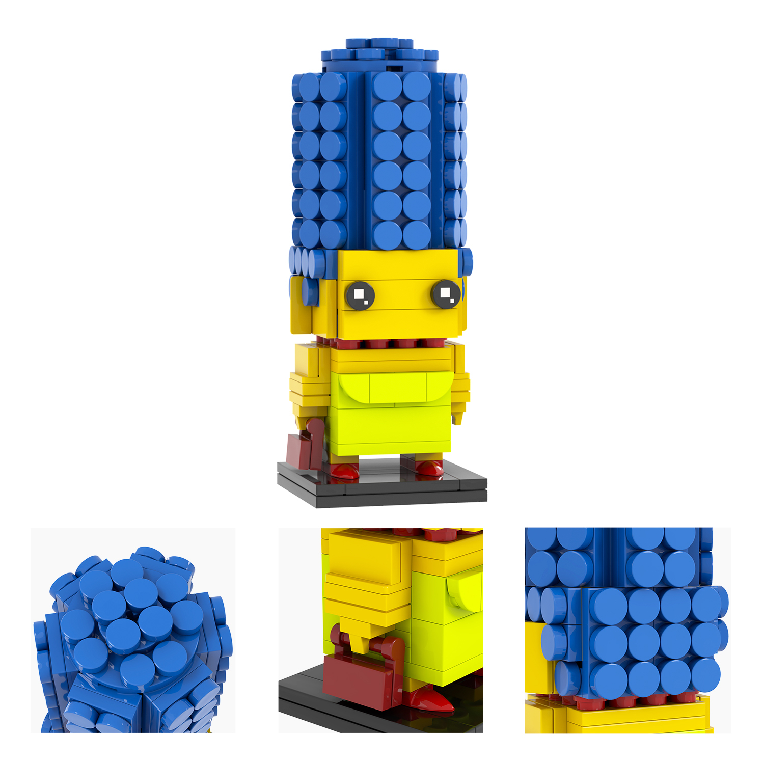 MOC7372-7381 Marge Simpson Bart Simpson Maggie Simpson Homer J. Simpson Lisa Simpson Groundskeeper Willie Mr Burns Milhouse Chief Wiggum Moe Szyslak Square Head Building Blocks Kids Toys