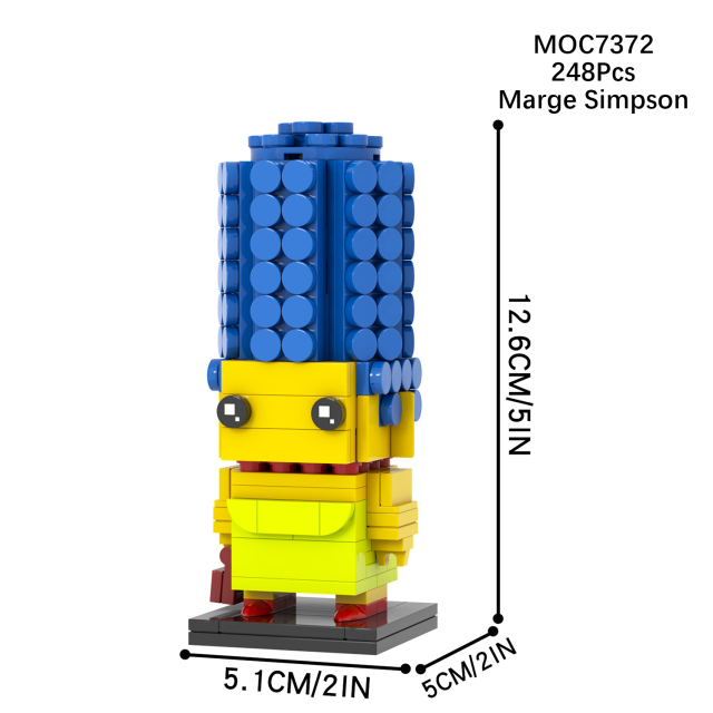 MOC7372-7381 Marge Simpson Bart Simpson Maggie Simpson Homer J. Simpson Lisa Simpson Groundskeeper Willie Mr Burns Milhouse Chief Wiggum Moe Szyslak Square Head Building Blocks Kids Toys