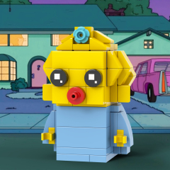 MOC7372-7381 Marge Simpson Bart Simpson Maggie Simpson Homer J. Simpson Lisa Simpson Groundskeeper Willie Mr Burns Milhouse Chief Wiggum Moe Szyslak Square Head Building Blocks Kids Toys