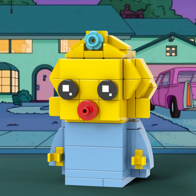 MOC7372-7381 Marge Simpson Bart Simpson Maggie Simpson Homer J. Simpson Lisa Simpson Groundskeeper Willie Mr Burns Milhouse Chief Wiggum Moe Szyslak Square Head Building Blocks Kids Toys