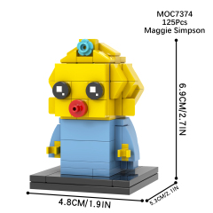 MOC7372-7381 Marge Simpson Bart Simpson Maggie Simpson Homer J. Simpson Lisa Simpson Groundskeeper Willie Mr Burns Milhouse Chief Wiggum Moe Szyslak Square Head Building Blocks Kids Toys