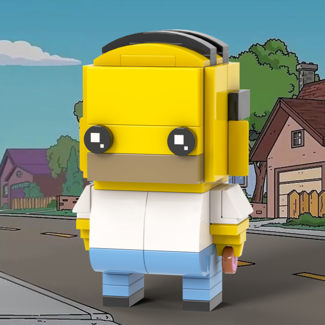 MOC7372-7381 Marge Simpson Bart Simpson Maggie Simpson Homer J. Simpson Lisa Simpson Groundskeeper Willie Mr Burns Milhouse Chief Wiggum Moe Szyslak Square Head Building Blocks Kids Toys