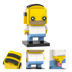 MOC7372-7381 Marge Simpson Bart Simpson Maggie Simpson Homer J. Simpson Lisa Simpson Groundskeeper Willie Mr Burns Milhouse Chief Wiggum Moe Szyslak Square Head Building Blocks Kids Toys