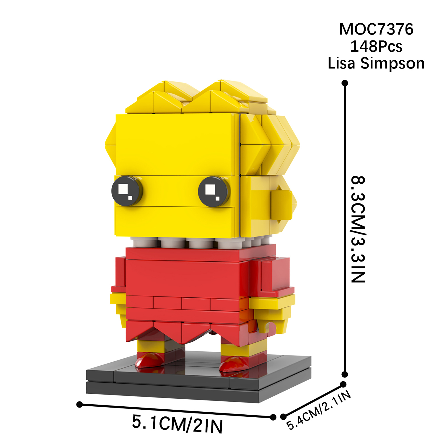 MOC7372-7381 Marge Simpson Bart Simpson Maggie Simpson Homer J. Simpson Lisa Simpson Groundskeeper Willie Mr Burns Milhouse Chief Wiggum Moe Szyslak Square Head Building Blocks Kids Toys