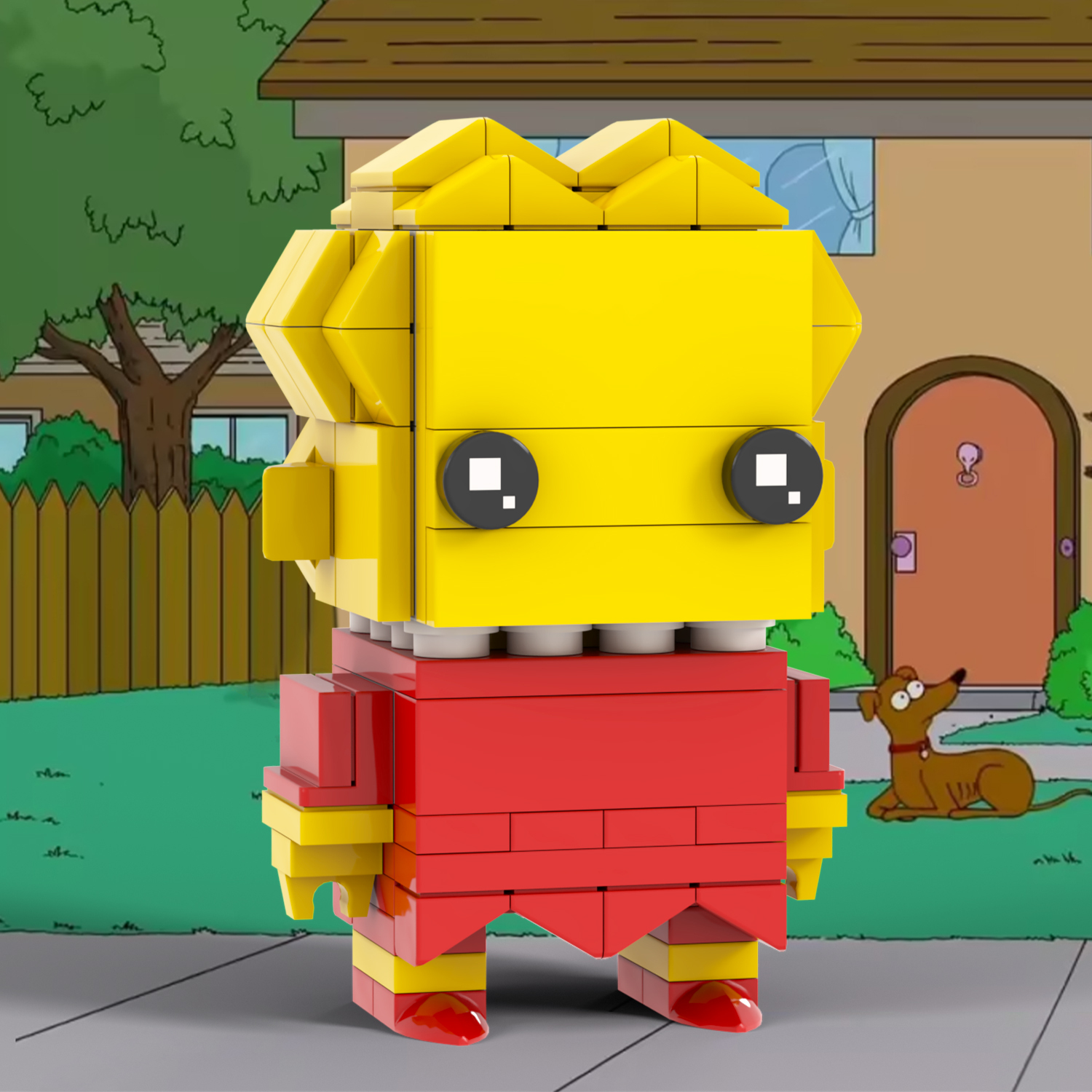 MOC7372-7381 Marge Simpson Bart Simpson Maggie Simpson Homer J. Simpson Lisa Simpson Groundskeeper Willie Mr Burns Milhouse Chief Wiggum Moe Szyslak Square Head Building Blocks Kids Toys