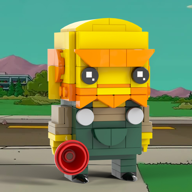 MOC7372-7381 Marge Simpson Bart Simpson Maggie Simpson Homer J. Simpson Lisa Simpson Groundskeeper Willie Mr Burns Milhouse Chief Wiggum Moe Szyslak Square Head Building Blocks Kids Toys